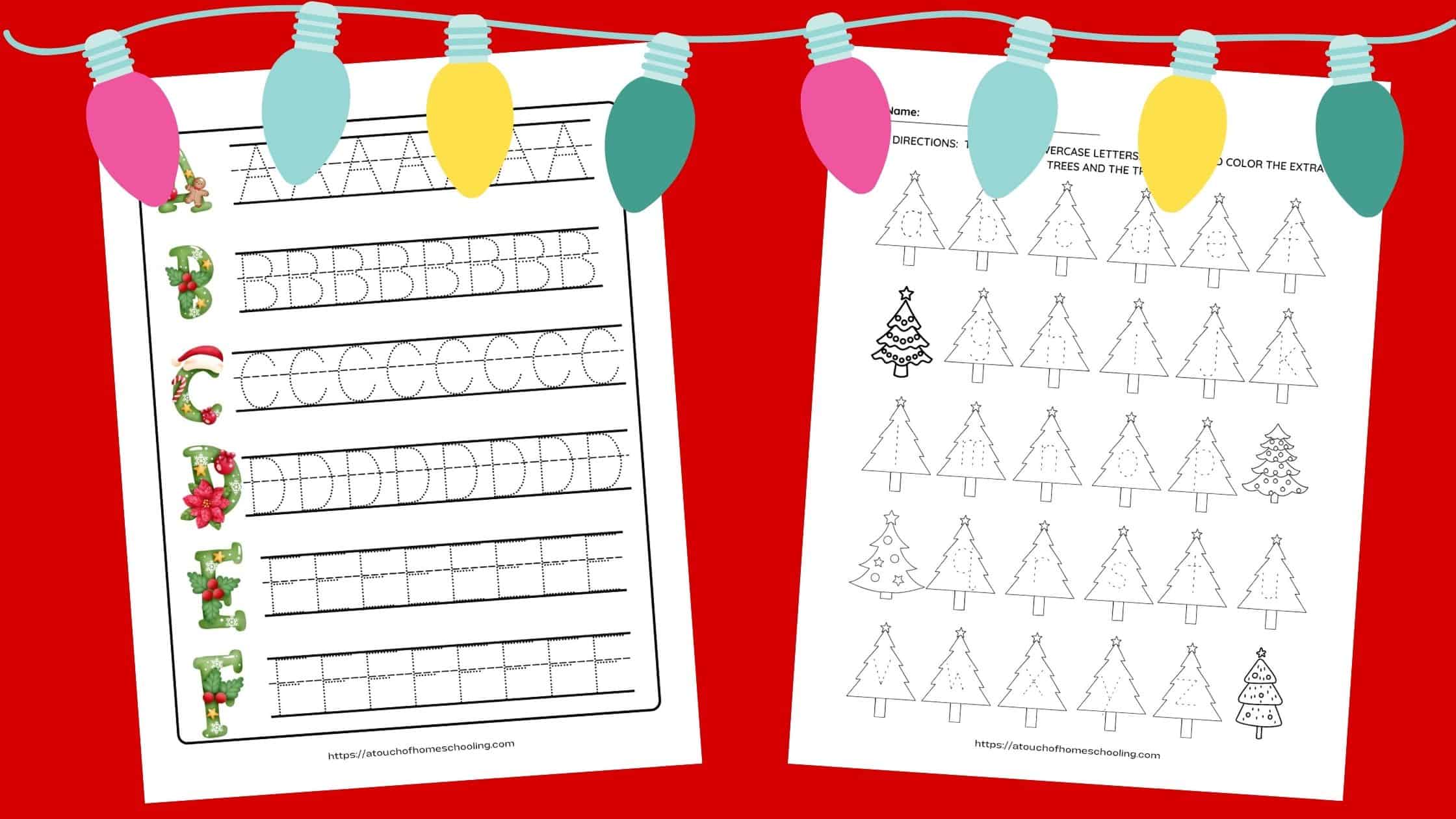 free christmas alphabet printable worksheets for preschool